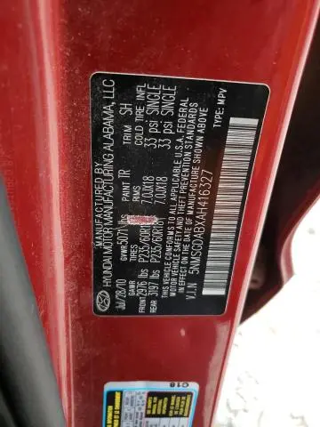 2010 HYUNDAI SANTA FE GLS