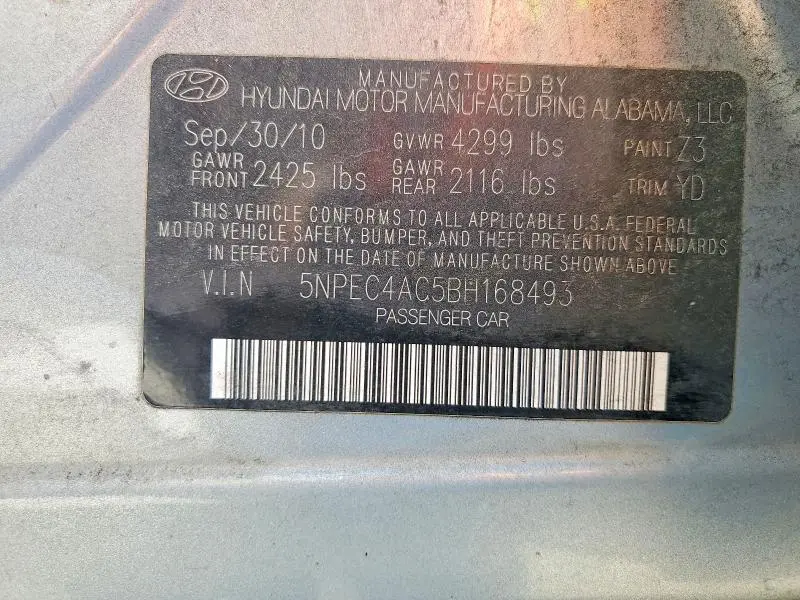 2011 HYUNDAI SONATA LIMITED  