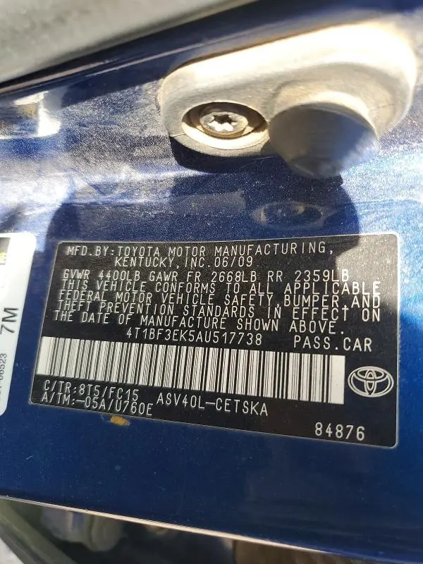 2010 TOYOTA CAMRY SE  