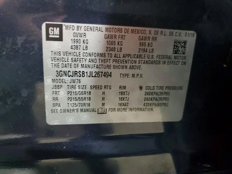 2018 CHEVROLET TRAX PREMIER  