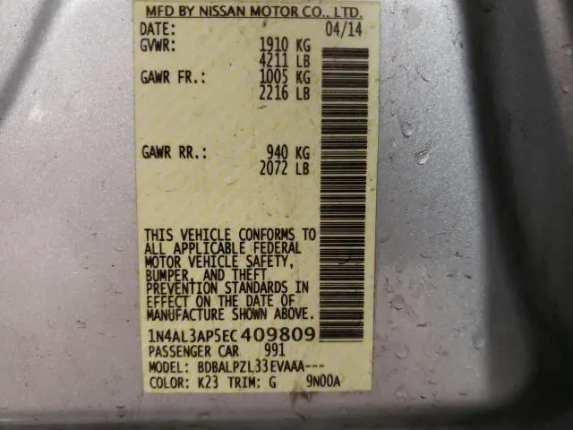2014 NISSAN ALTIMA 2.5  