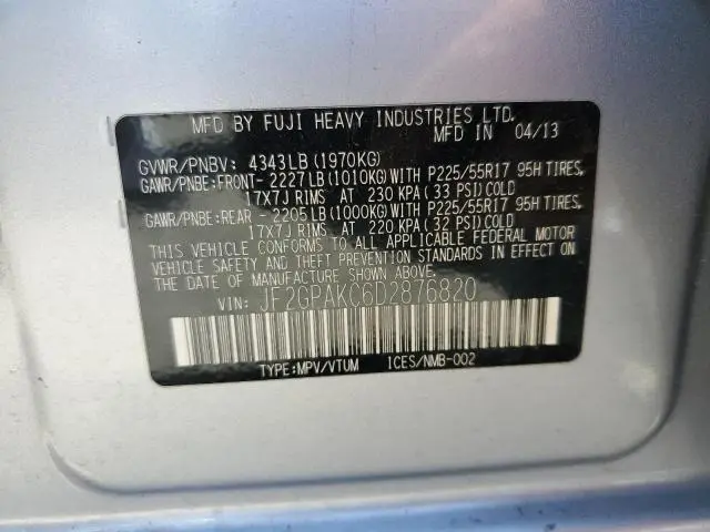 2013 SUBARU XV CROSSTREK 2.0 LIMITED  