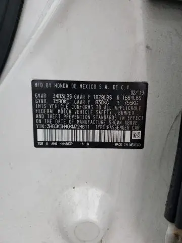 2019 HONDA FIT LX  
