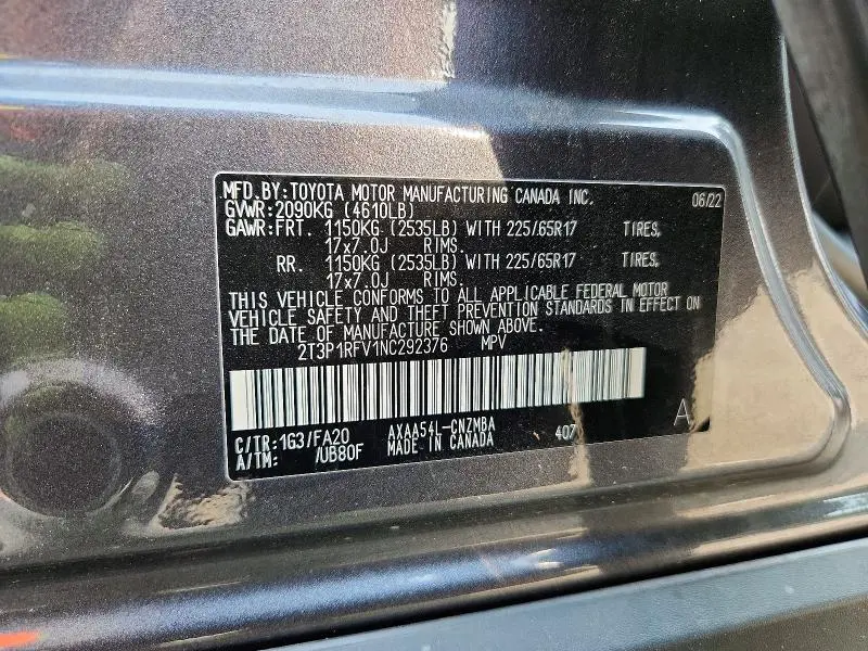 2022 TOYOTA RAV4 XLE  