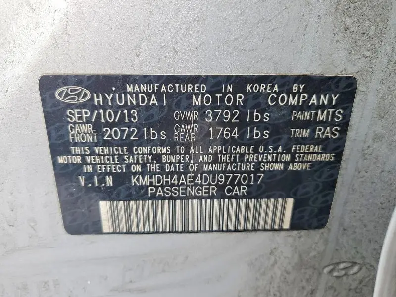 2013 HYUNDAI ELANTRA GLS  