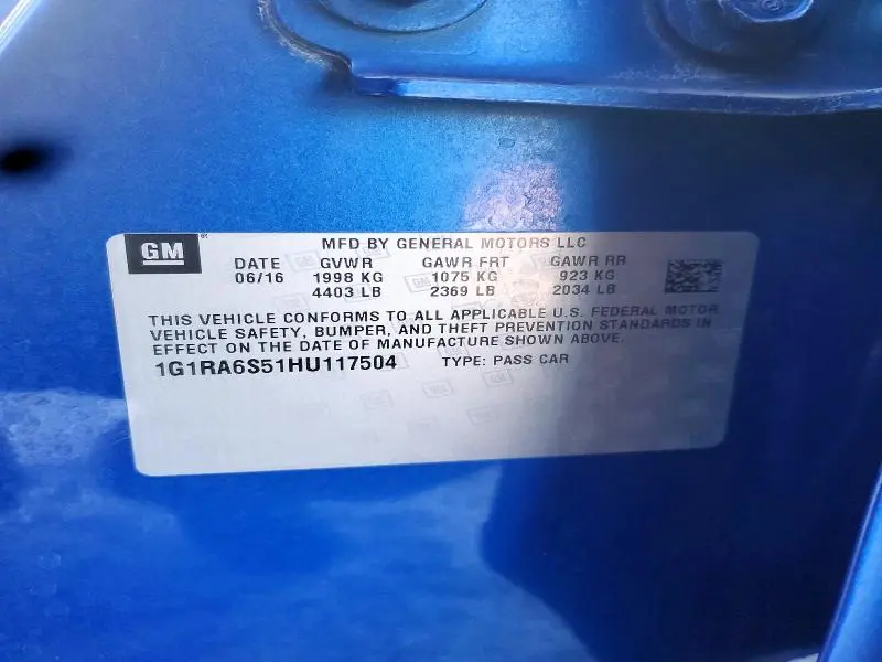 2017 CHEVROLET VOLT LT  