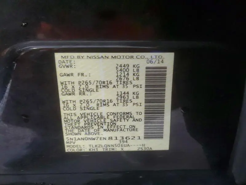 2014 NISSAN XTERRA X  
