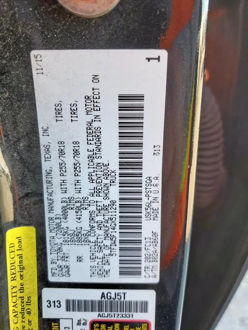 2016 TOYOTA TUNDRA CREWMAX SR5  