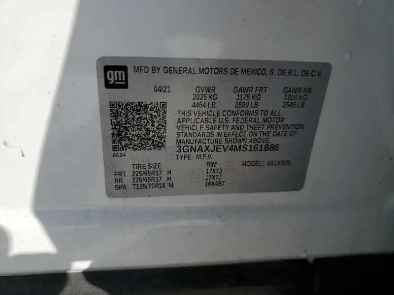 2021 CHEVROLET EQUINOX LT  