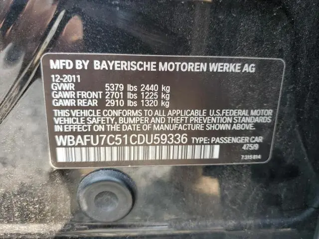 2012 BMW 535 XI  