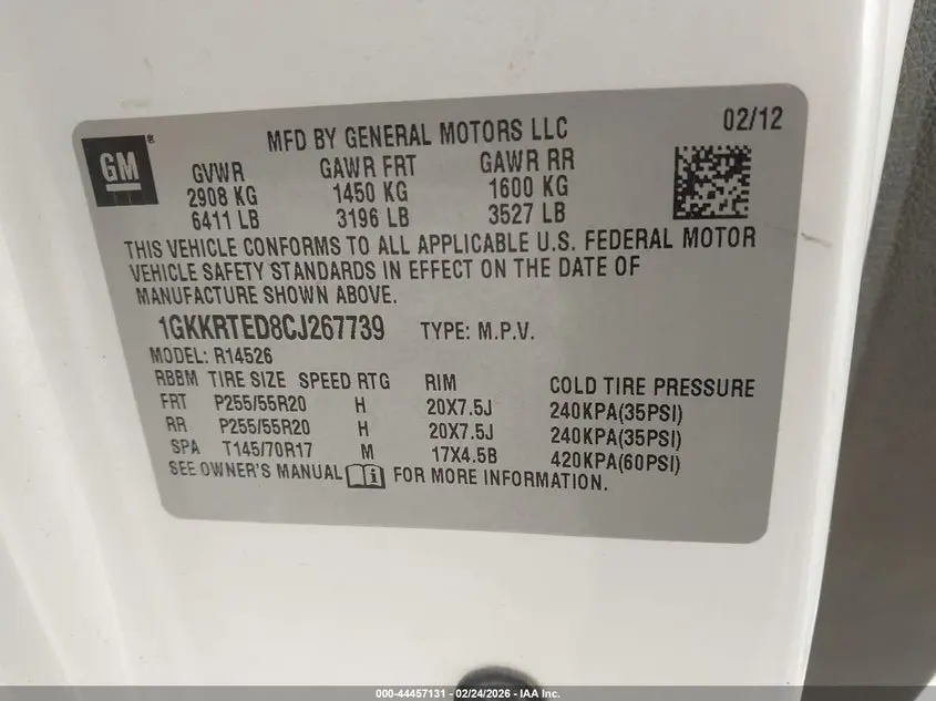 2012 GMC ACADIA DENALI