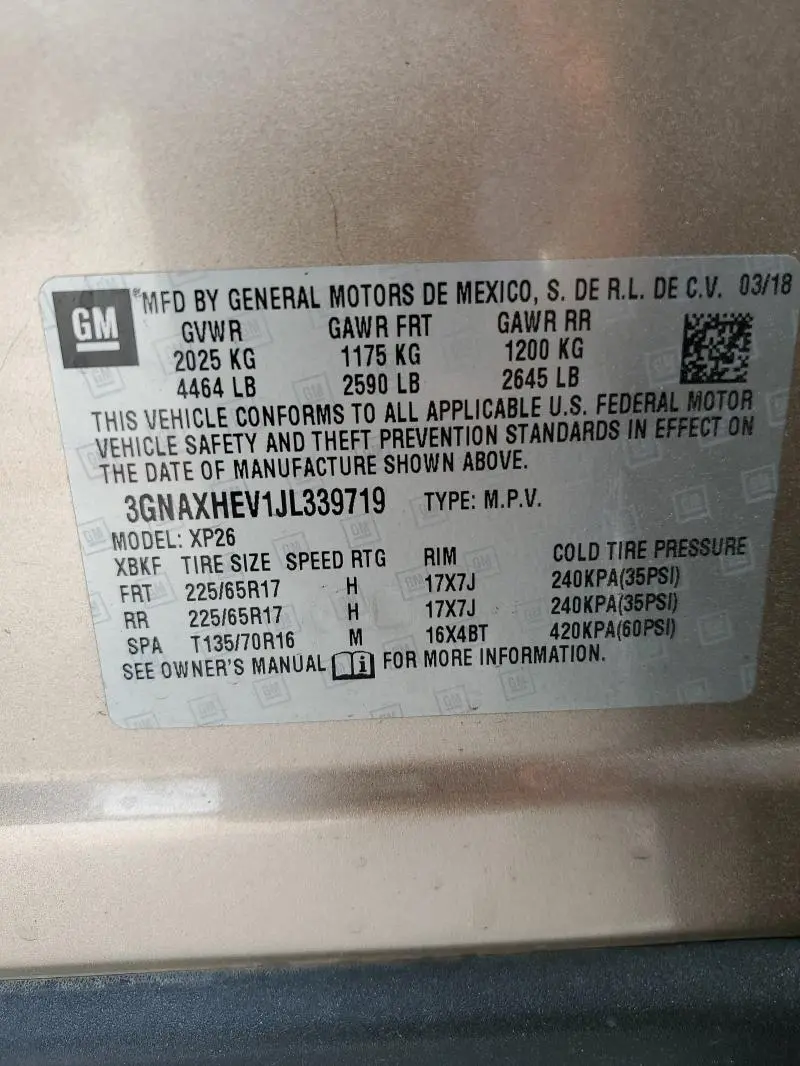 2018 CHEVROLET EQUINOX LS  