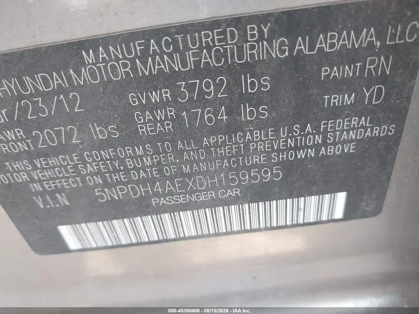 2013 HYUNDAI ELANTRA GLS