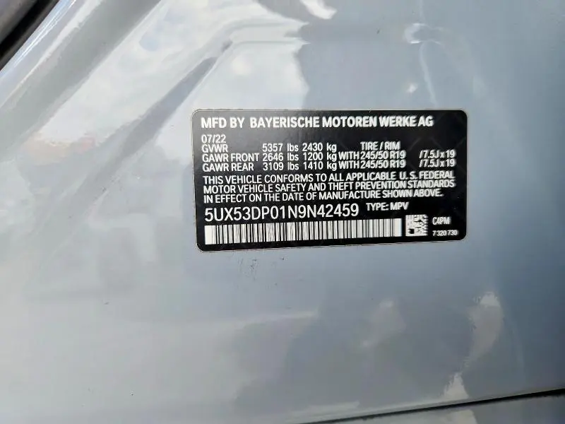 2022 BMW X3 XDRIVE30I  