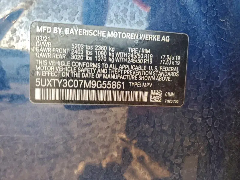 2021 BMW X3 SDRIVE30I  