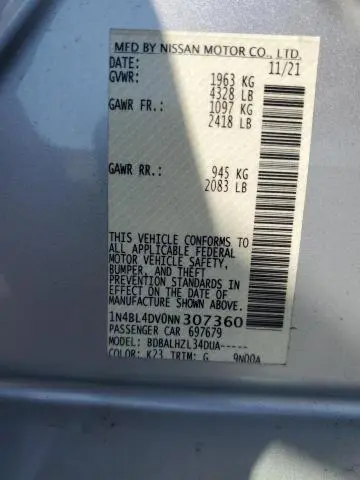 2022 NISSAN ALTIMA SV  