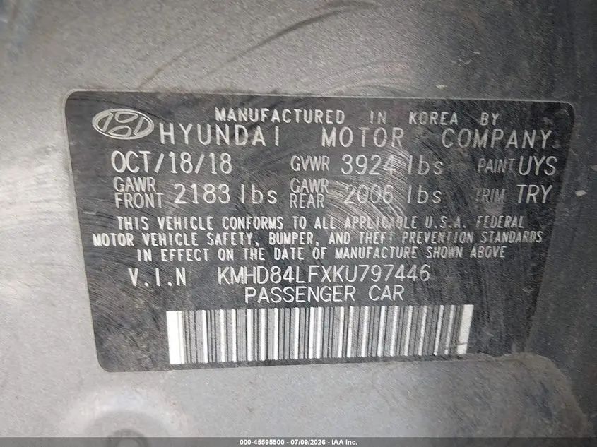 2019 HYUNDAI ELANTRA SEL