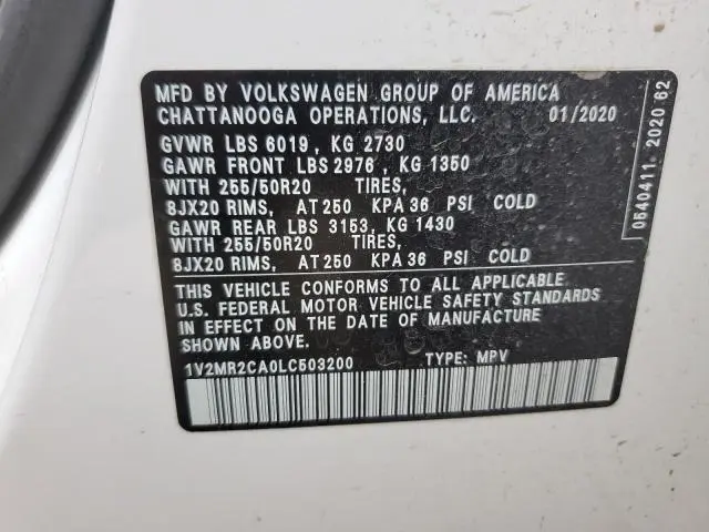 2020 VOLKSWAGEN ATLAS SEL  