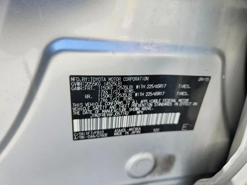 2015 TOYOTA RAV4 LE  