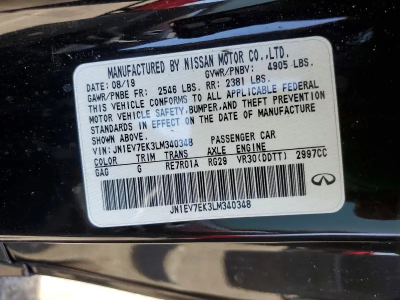 2020 INFINITI Q60 3.0T LUXE  