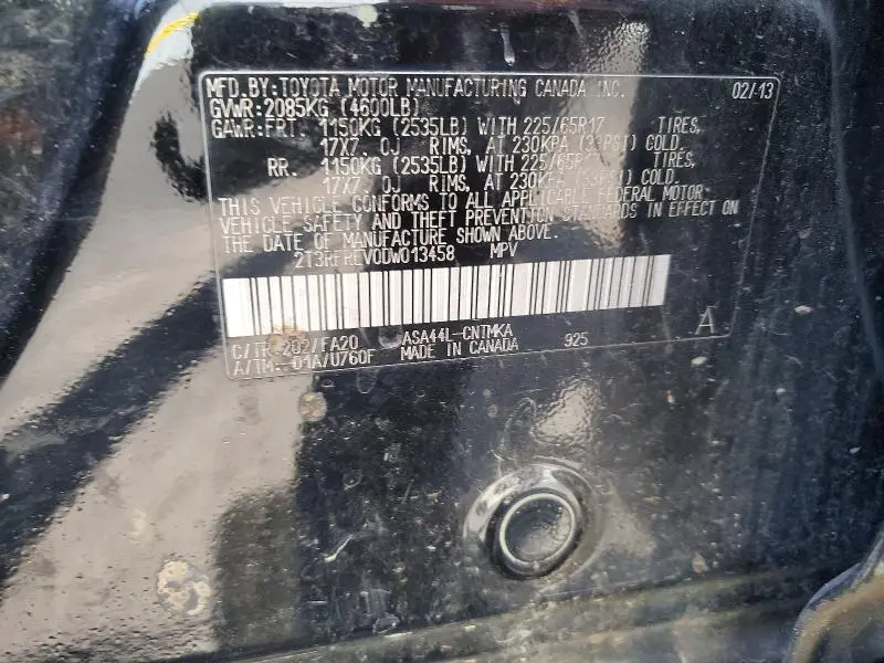 2013 TOYOTA RAV4 XLE  