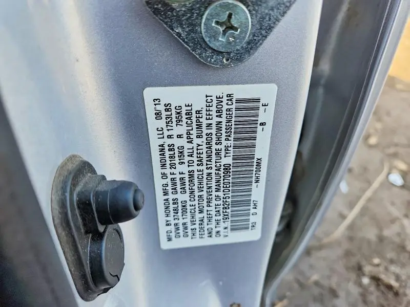 2013 HONDA CIVIC LX  