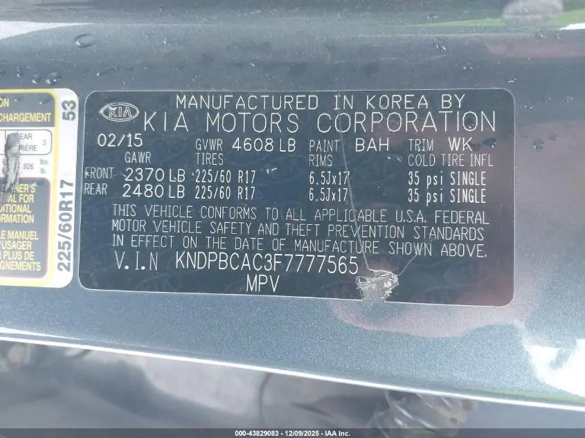 2015 KIA SPORTAGE LX