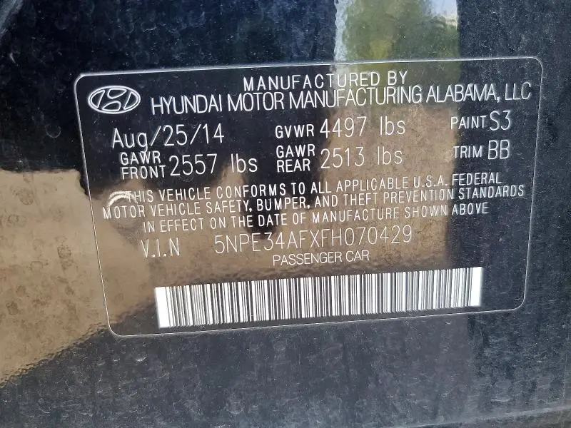2015 HYUNDAI SONATA SPORT  
