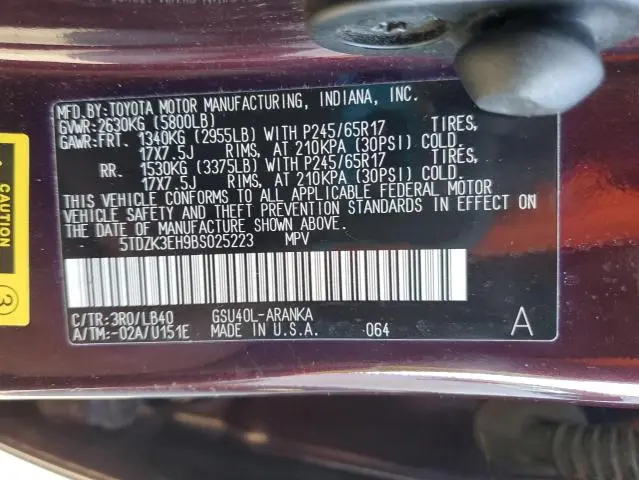 2011 TOYOTA HIGHLANDER BASE  