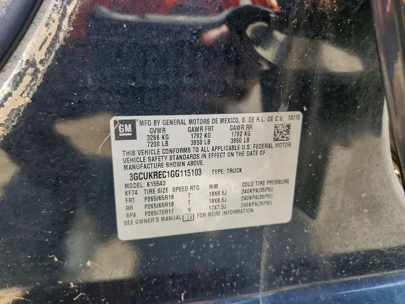 2016 CHEVROLET SILVERADO K1500 LT  