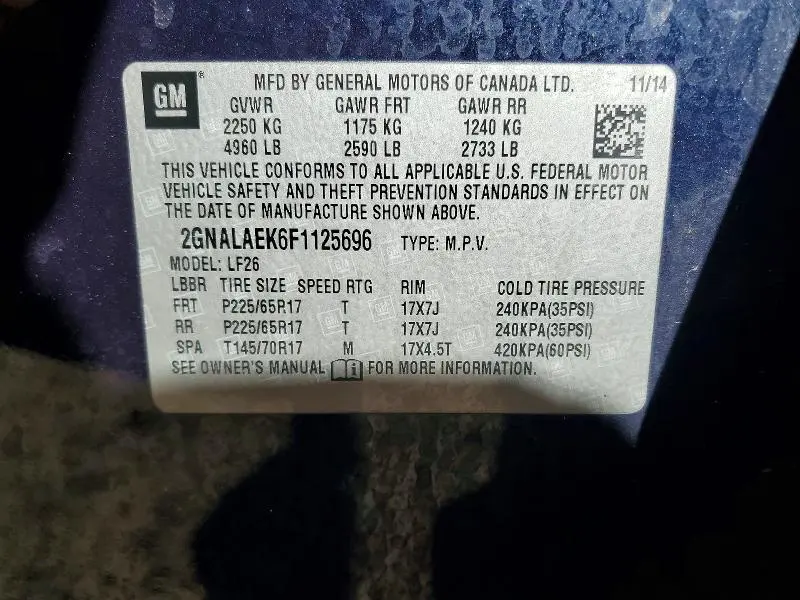 2015 CHEVROLET EQUINOX LS  