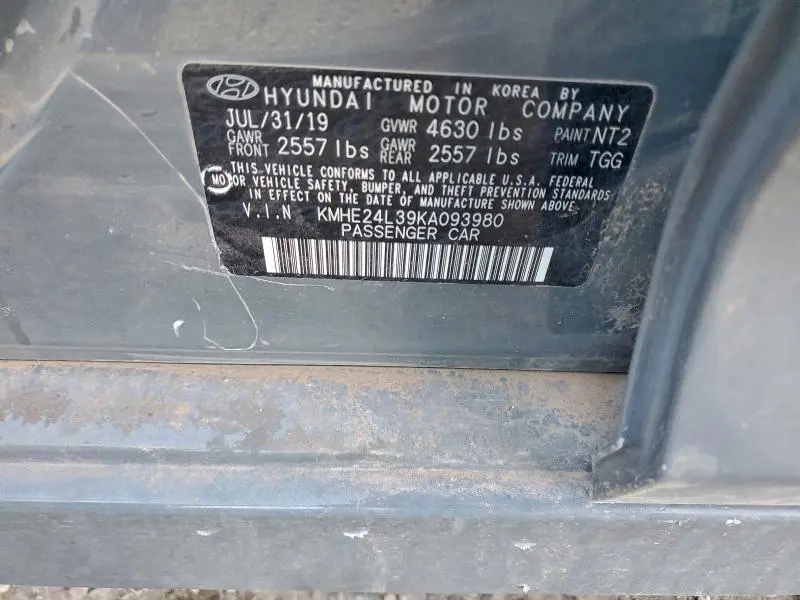 2019 HYUNDAI SONATA HYBRID  