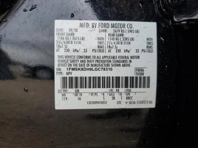 2020 FORD EXPLORER XLT  