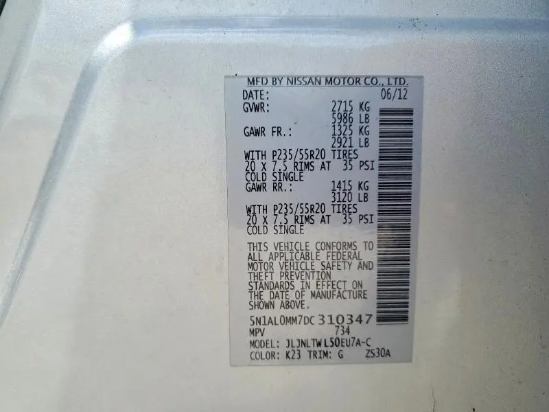 2013 INFINITI JX35 BASE  