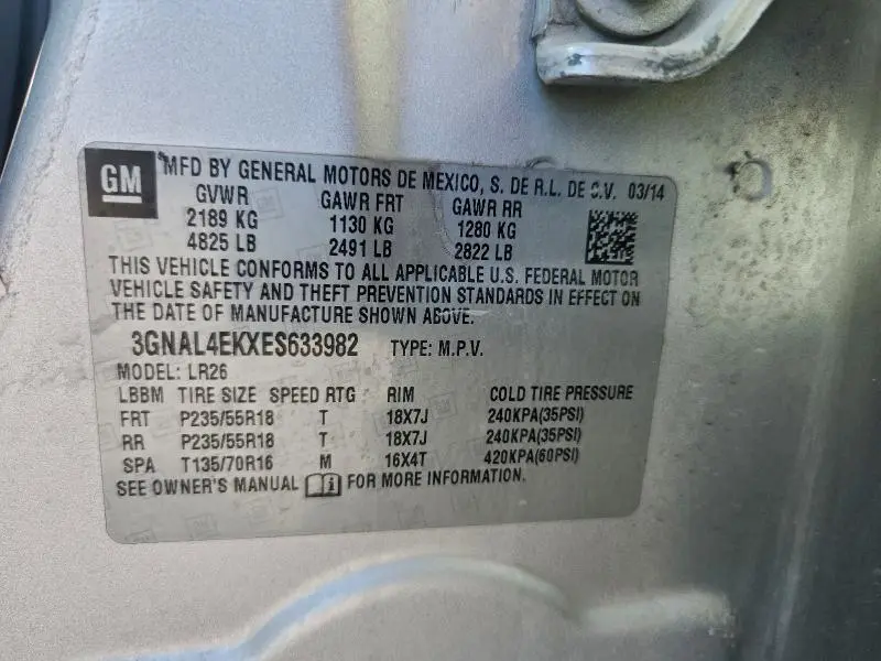 2014 CHEVROLET CAPTIVA LTZ  