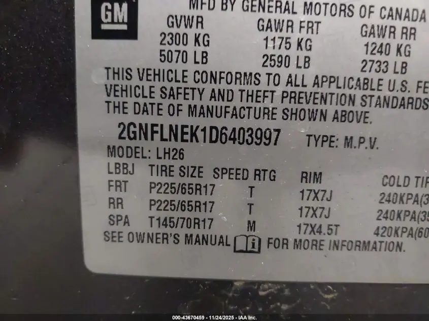 2013 CHEVROLET EQUINOX 2LT