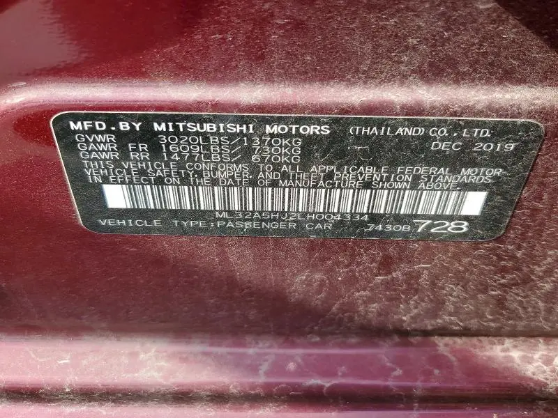 2020 MITSUBISHI MIRAGE LE  