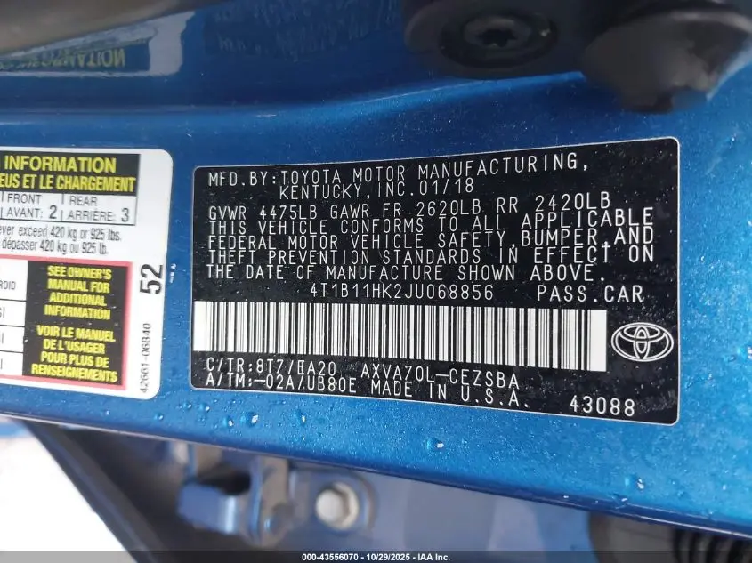 2018 TOYOTA CAMRY SE