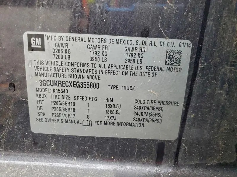 2014 CHEVROLET SILVERADO K1500 LT  