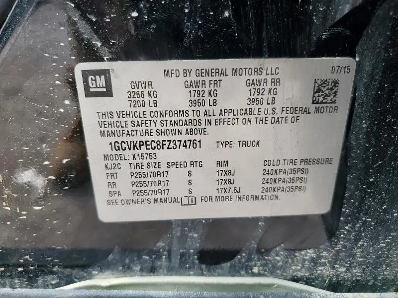 2015 CHEVROLET SILVERADO K1500  