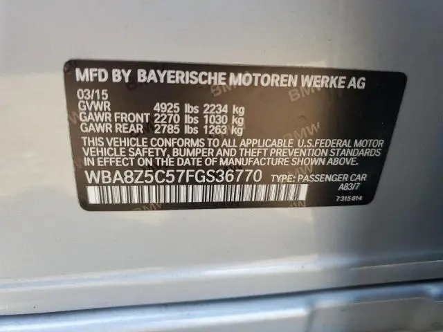 2015 BMW 328 XIGT SULEV  