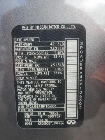 2021 INFINITI QX50 LUXE  