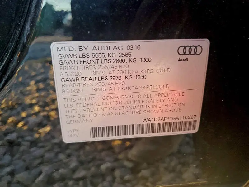 2016 AUDI Q5 PREMIUM PLUS S-LINE  