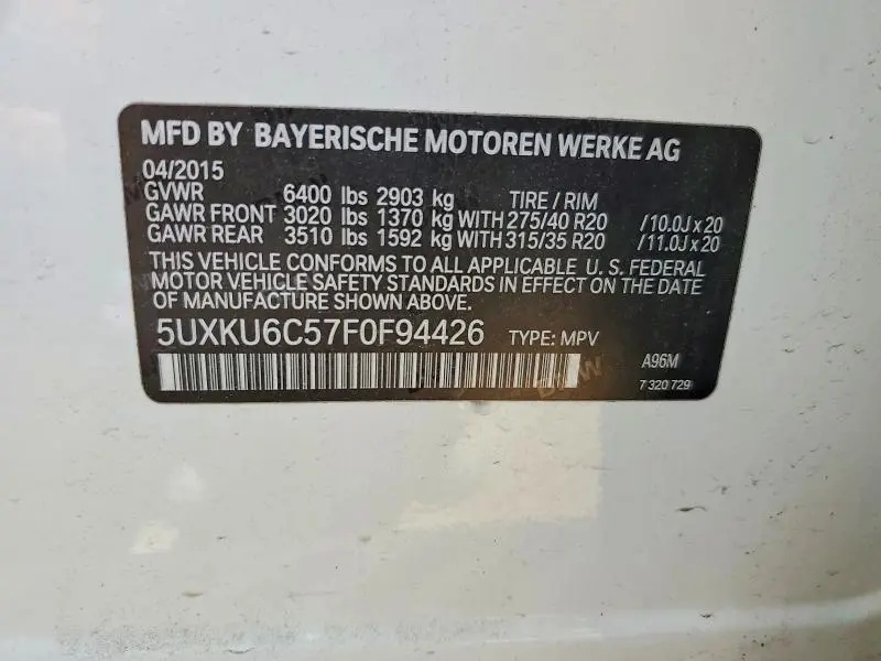 2015 BMW X6 XDRIVE50I  
