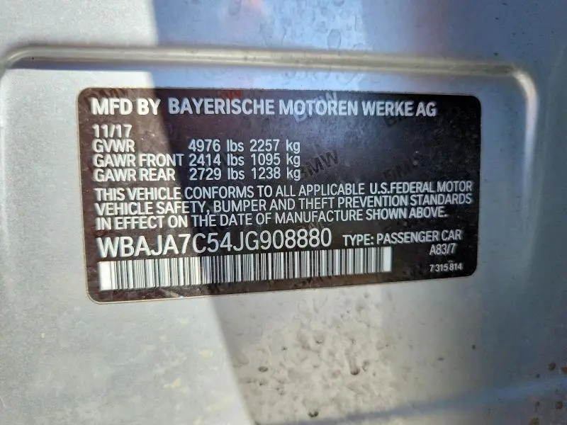 2018 BMW 530 XI  