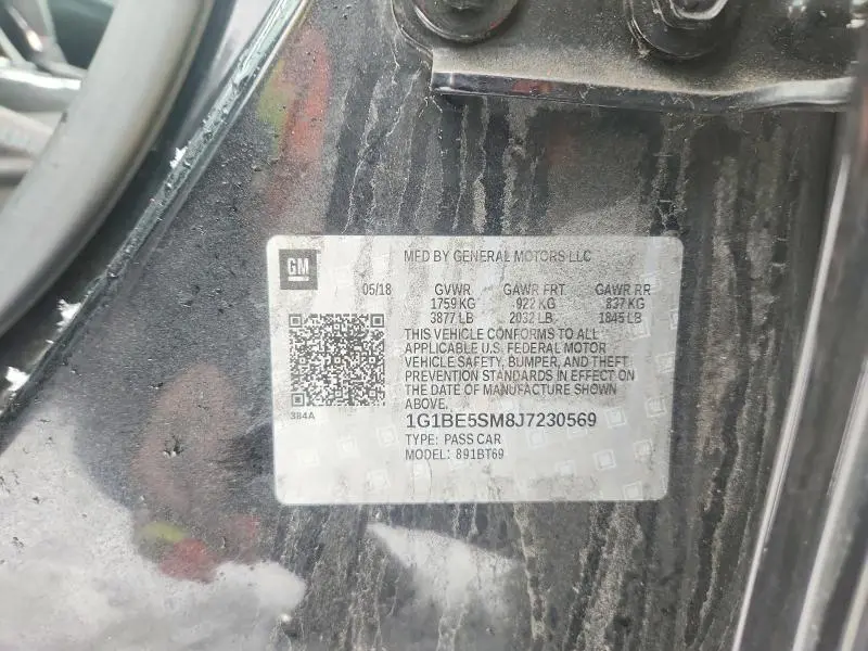 2018 CHEVROLET CRUZE LT  