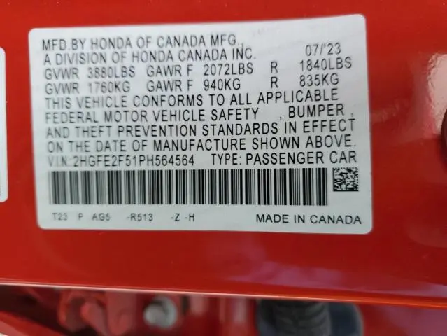 2023 HONDA CIVIC SPORT  