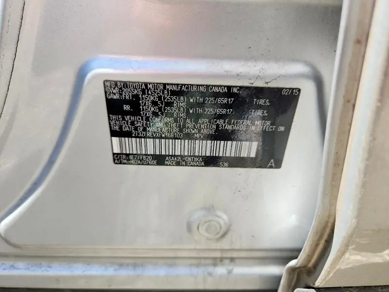 2015 TOYOTA RAV4 LE  