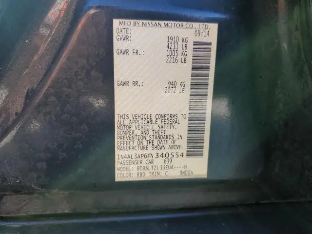 2015 NISSAN ALTIMA 2.5  