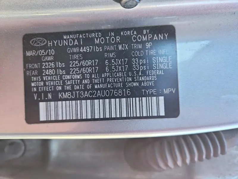 2010 HYUNDAI TUCSON GLS  